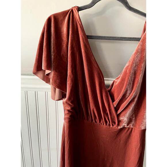 Jenny Yoo Ellis Dress Velvet 14 BHLDN NEW - Picture 4 of 6